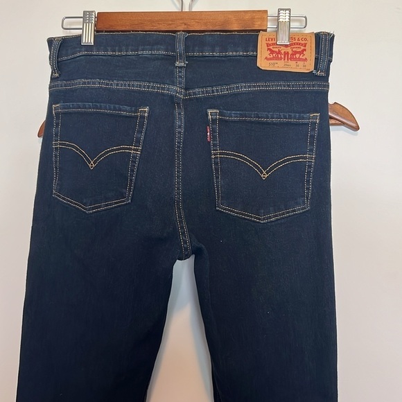 Levi’s 510 Skinny Jeans Dark Blue Wash Boy’s Size 20 REG 30 X 30 EUC - Picture 6 of 9